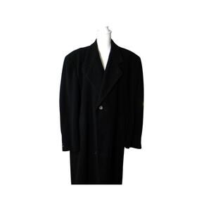Roundtree & Yorke Men's 100%‎ Wool Black Dress Coat Size 44 Overcoat Classic